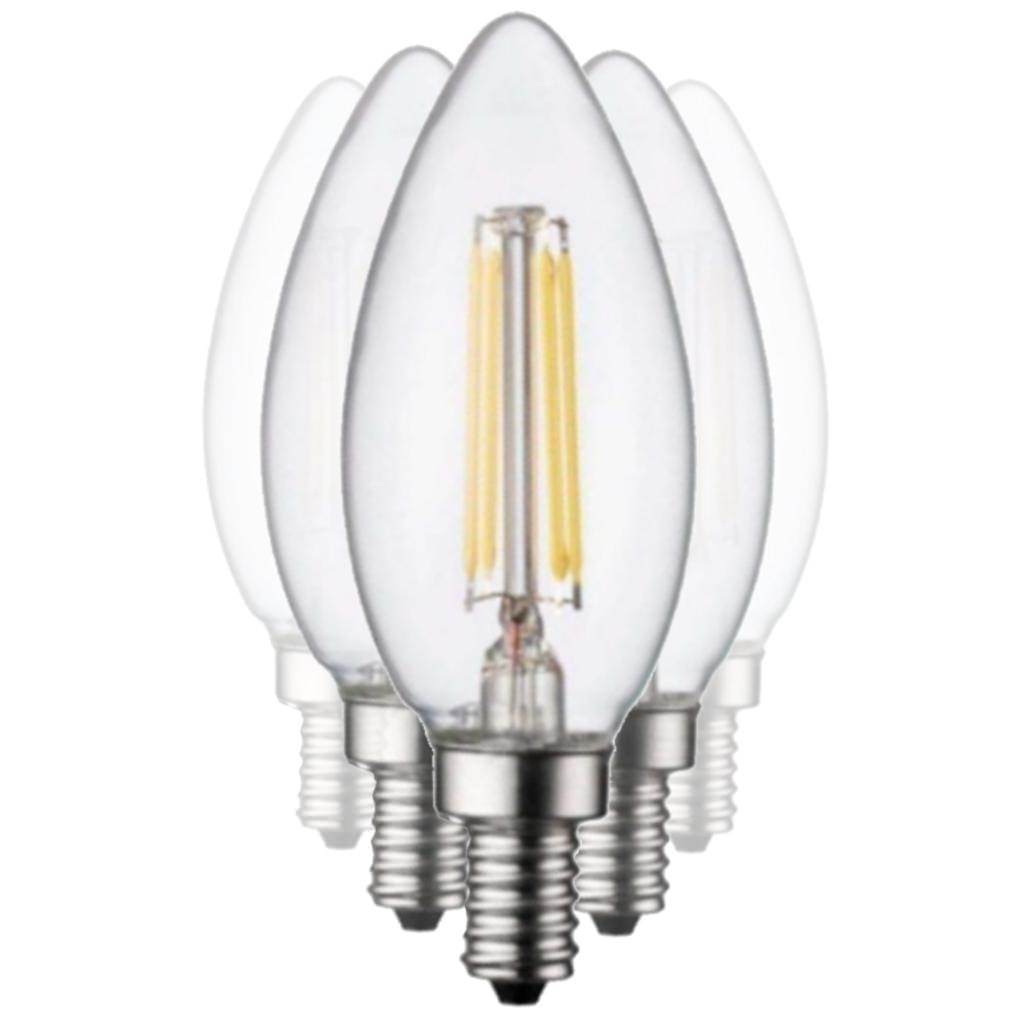 4.5 watt 120 volt B10 Candelabra Screw Base 2700K Warm White LED (6 pack) 1