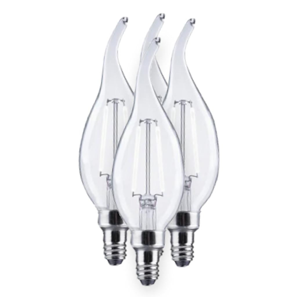 5.5 watt 120 volt B10 Candelabra Screw Base 5000K Daylight Dimmable White Filament LED (4 Pack) 1