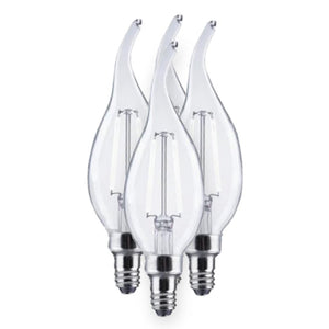 5.5 watt 120 volt B10 Candelabra Screw Base 5000K Daylight Dimmable White Filament LED (4 Pack) 1
