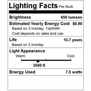 7.5 watt 120 volt BR30 Medium Screw Base 3500K Neutral White LED Light Bulb (6 Pack) 2