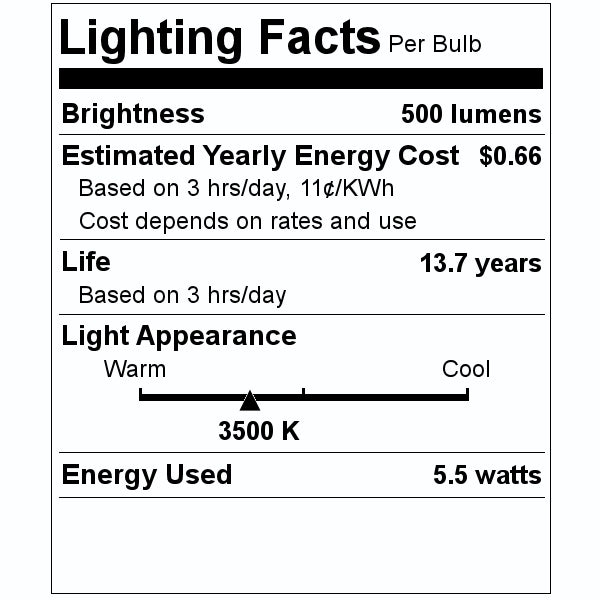5.5 watt 120 volt G25 Medium Screw Base 3500K LED Light Bulb (2 Pack) 2