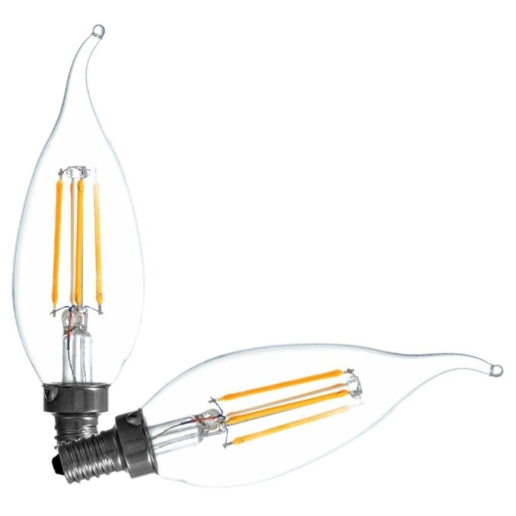 5.5 watt 120 volt B10 Candelabra Screw Base 3500K Neutral White LED Light Bulb (2 Pack) 1