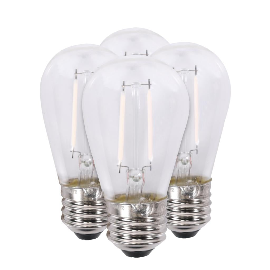 2 watt 120 volt S14 Medium Screw Base 2700K Warm White Dimmable White Filament LED (4 Pack) 1