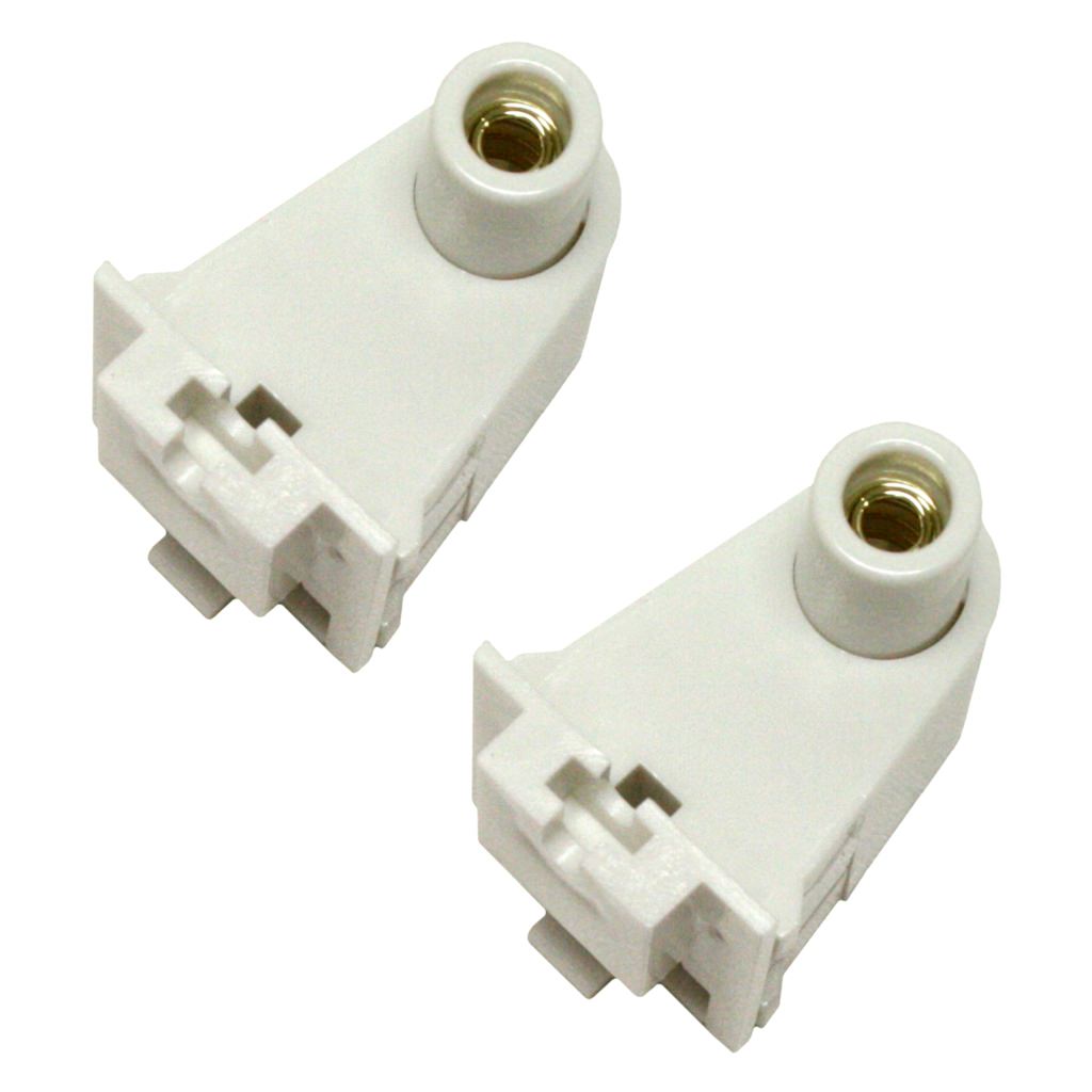 Slimline Single Pin Shallow Base Slide-On Plunger Fluorescent Lampholder Socket (2 pack) 1