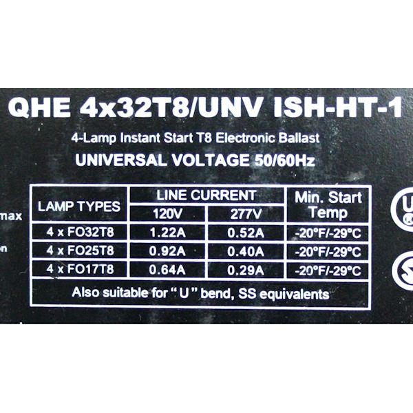 4 Lamp 32 watt 120/277 volt Fluorescent Ballast 2