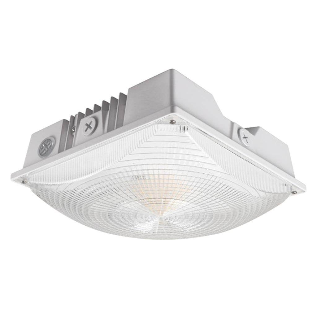 40/60/75 watt 120/277 volt CCT Selectable White Finish LED Canopy Fixture 1