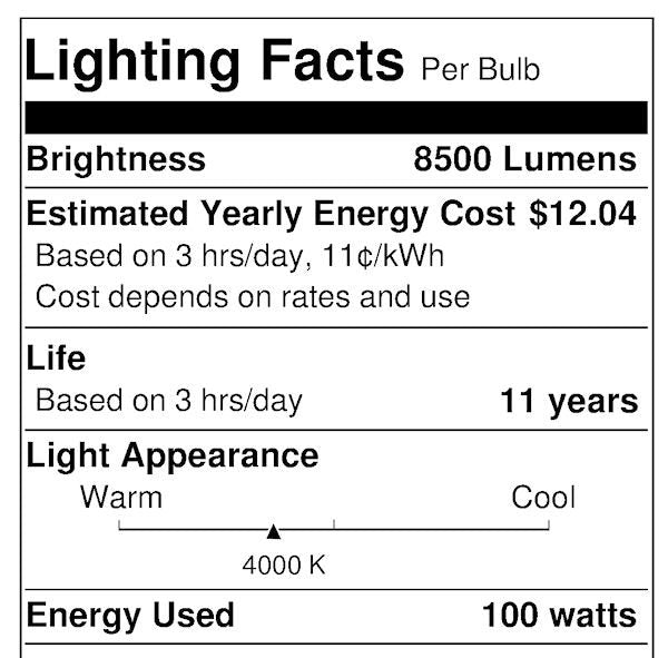 100 watt E17 Medium Screw Base 4000K Cool White Clear Metal Halide 2