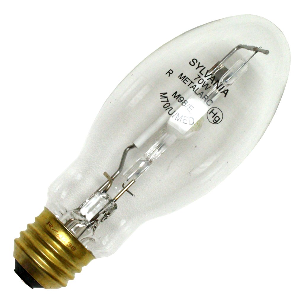 70 watt E17 Medium Screw Base 400K Cool White Clear Metal Halide 1