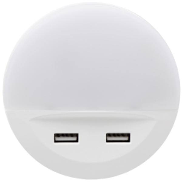 .3 watt 3000K Natural White LED Automatic Night Light with Dual USB Ports 1