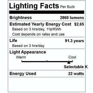 4' 22 watt 120/277 volt CCT Selectable  Dimmable LED Wrap 2