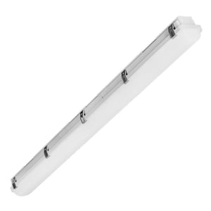 8' 70/80/90/100 watt 120/347 volt CCT Selectable LED Gray Dimmable Vapor Tight Light Fixture 1