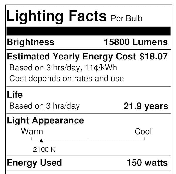 150 watt E17 Medium Screw Base 2100K Warm White Clear Sodium 2