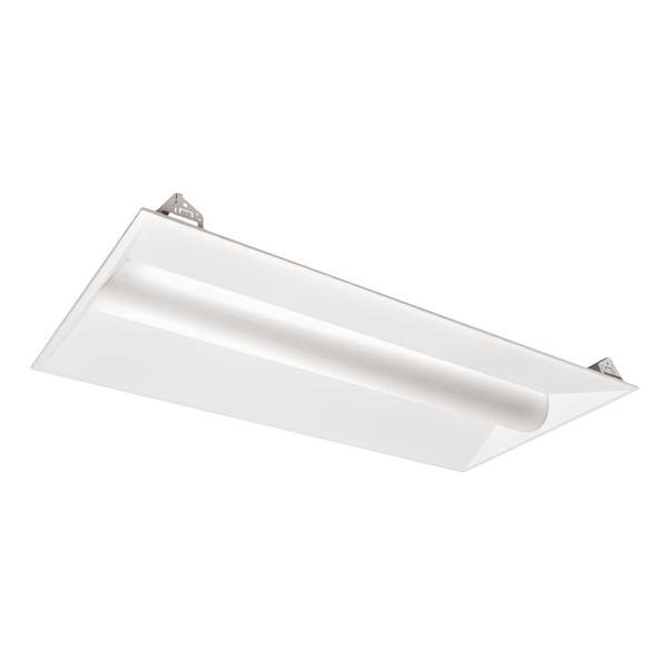 2' x 4' 42 watt 120/277 volt 3500K Neutral White Dimming LED Troffer Fixture with Volumetric Lens 1