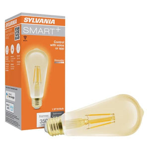 4.5 watt 120 volt ST19 Medium Screw Base Warm White Amber Glass Smart Wifi LED Light Bulb 3