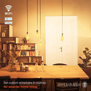 4.5 watt 120 volt ST19 Medium Screw Base Warm White Amber Glass Smart Wifi LED Light Bulb 4