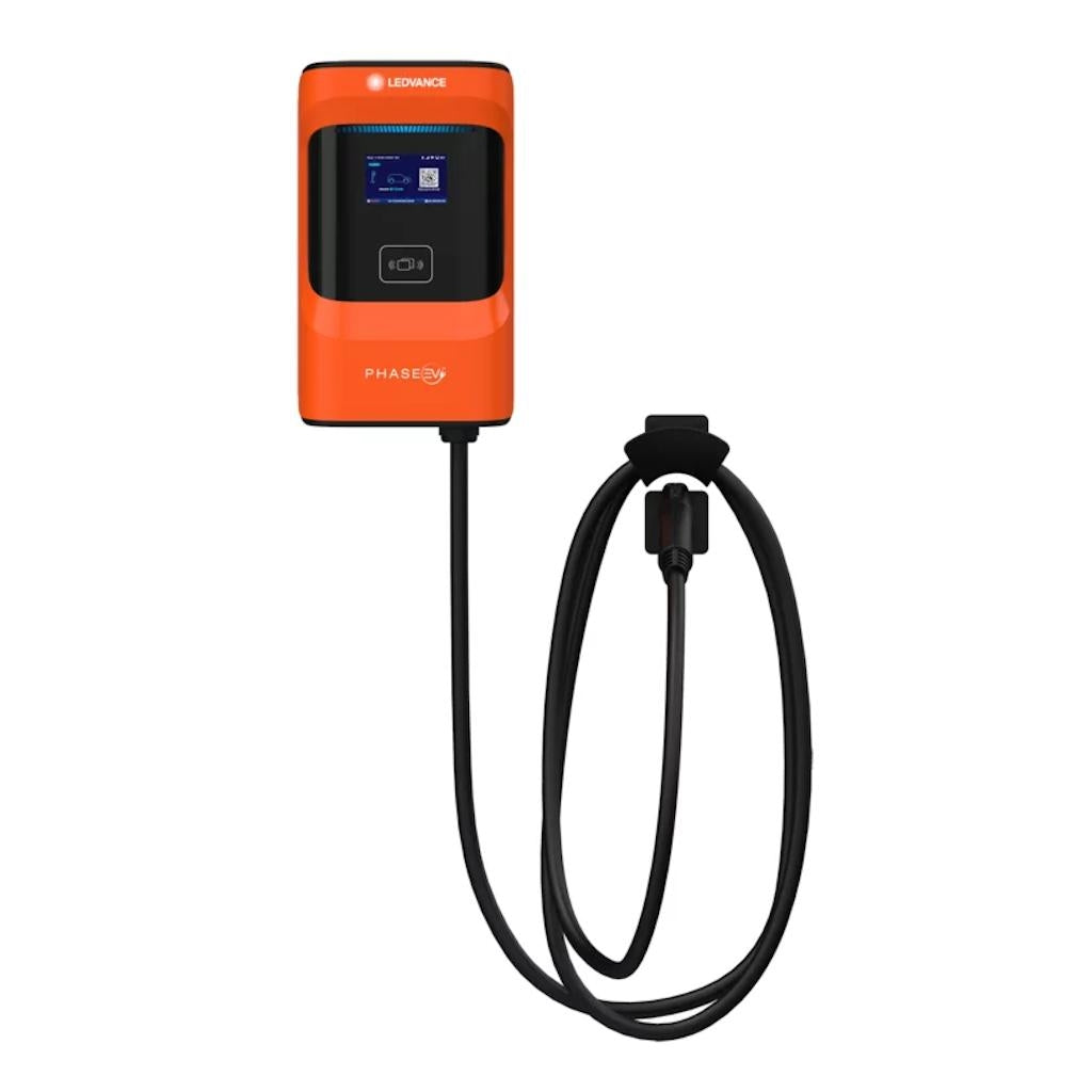 25' Cord Level 2 AmpUp Software Commercial Wall Mount EV Charging Station 1