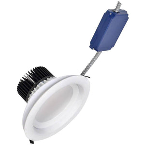 8" 92 watt 120/277 volt 3000K White Dimmable Flood LED Recessed Downlight Kit 1