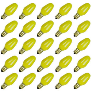 7 watt 120 volt C7 Candelabra Screw (E12) Base Yellow Dimmable 1