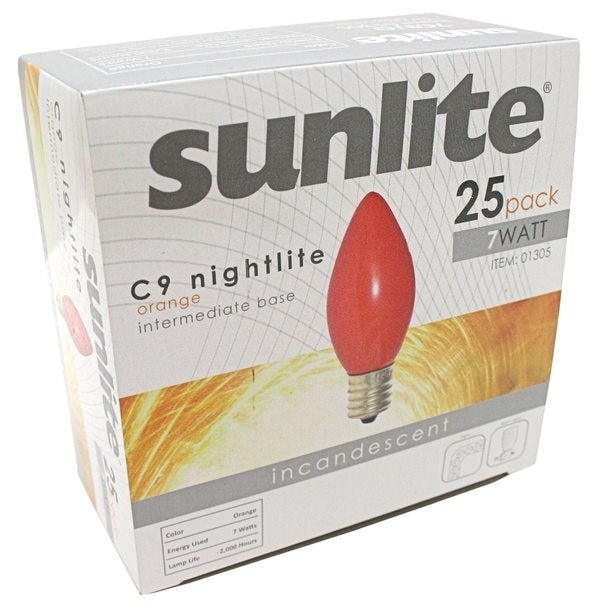 C9 120 volt Intermediate Screw Base Ceramic Orange (25 Pack) 2