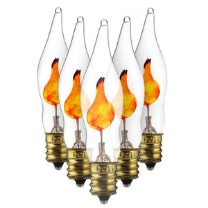 3 watt 120 volt - CA5 Candelabra Screw Base Orange Flicker Bulb (12 Pack) 1