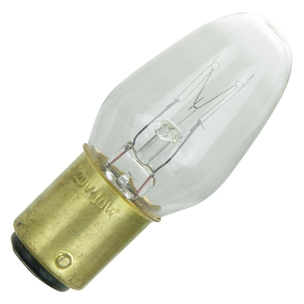 10 watt 120 volt C7 Double Contact Bayonet Base 3200K Clear Flood 1