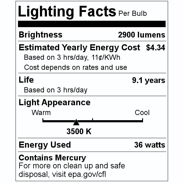 36 watt FT 4-Pin (2g11) Base 3500K Natural White CFL 2