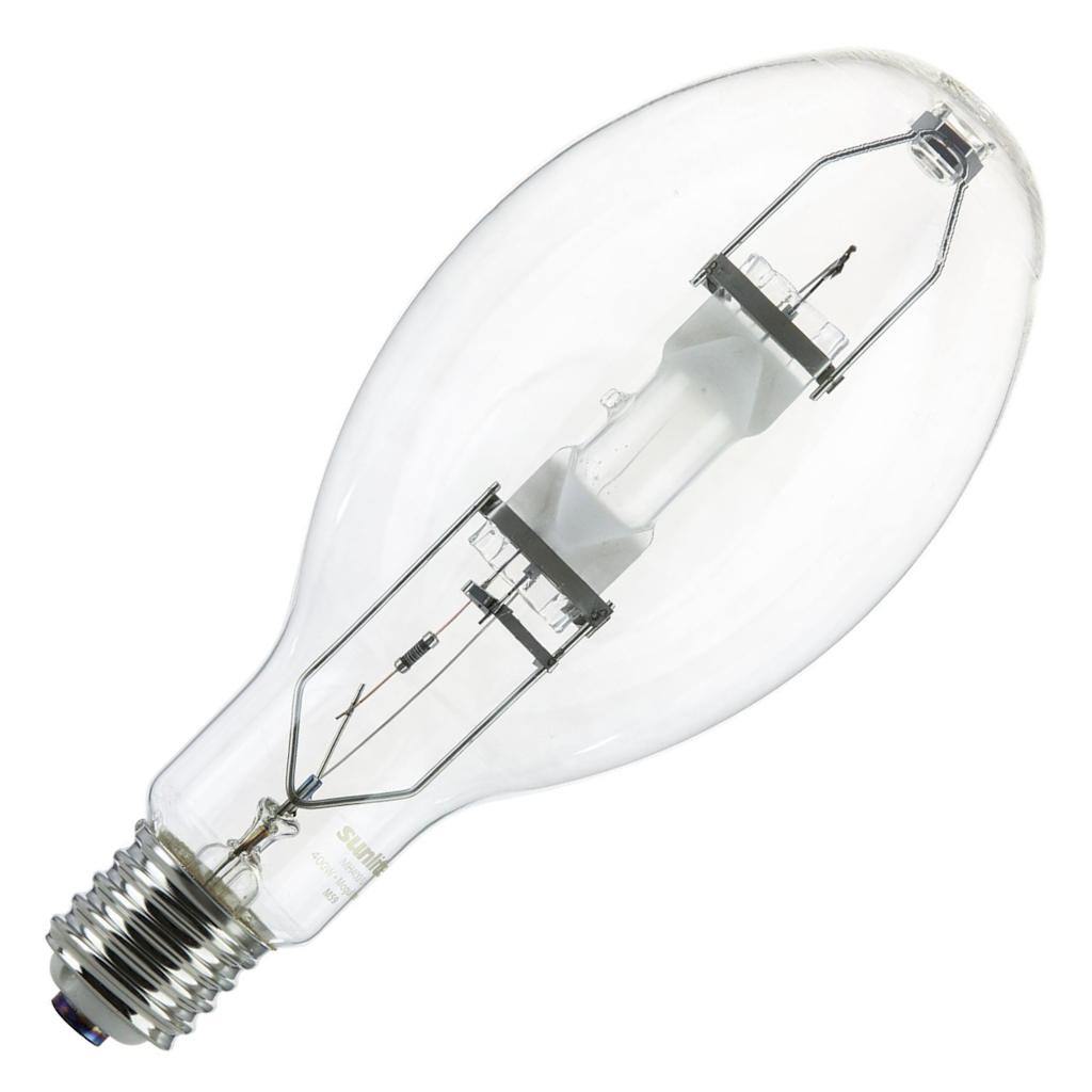 400 watt ED37 Mogul Screw (E39) Base 4000K Cool White Clear Metal Halide Light Bulb 1