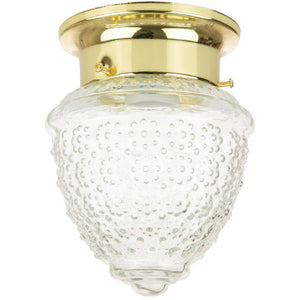 1 Light 18 watt 120 volt Polished Brass Textured Glass 2700K Warm White Pineapple Style Fixture 1