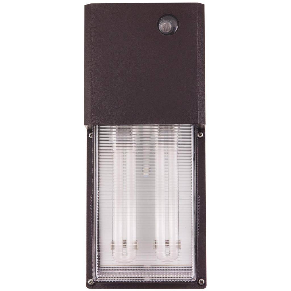 2 Lamp 26 watt 120 volt Black Fluorescent Wallpack 1