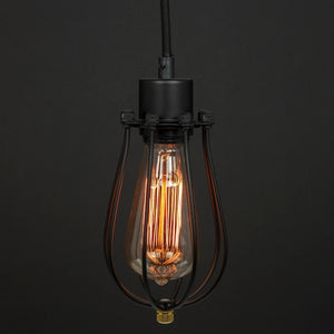 1 Light (Medium Screw Base) Black Cage Pendant Light Fixture 2