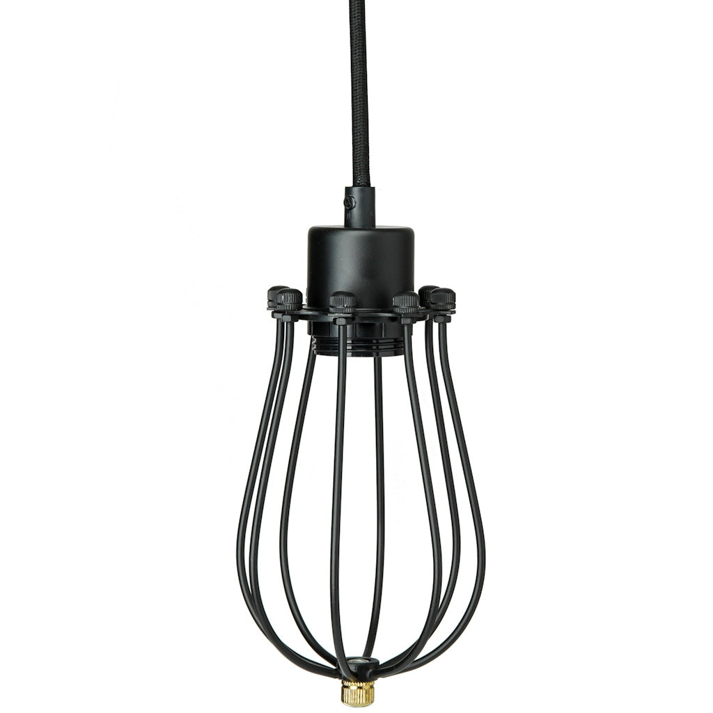 1 Light (Medium Screw Base) Black Cage Pendant Light Fixture 1