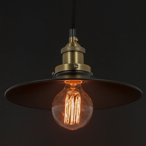 1 Light (Medium Screw Base) 10" Shallow Canopy Black / Oil Rubbed Bronze Pendant Light Fixture 2