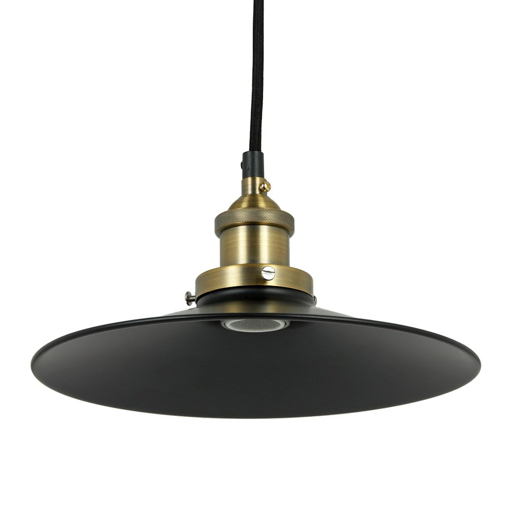 1 Light (Medium Screw Base) 10" Shallow Canopy Black / Oil Rubbed Bronze Pendant Light Fixture 1