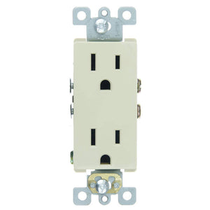 Ivory Decorative Duplex Outlet Receptacle 1