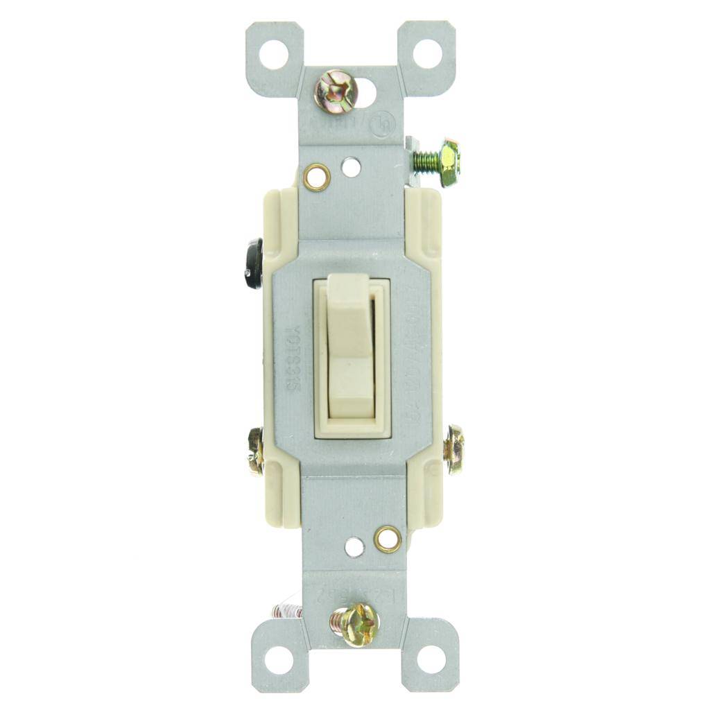 Grounded 3-Way Rocker Ivory Light Switch 1