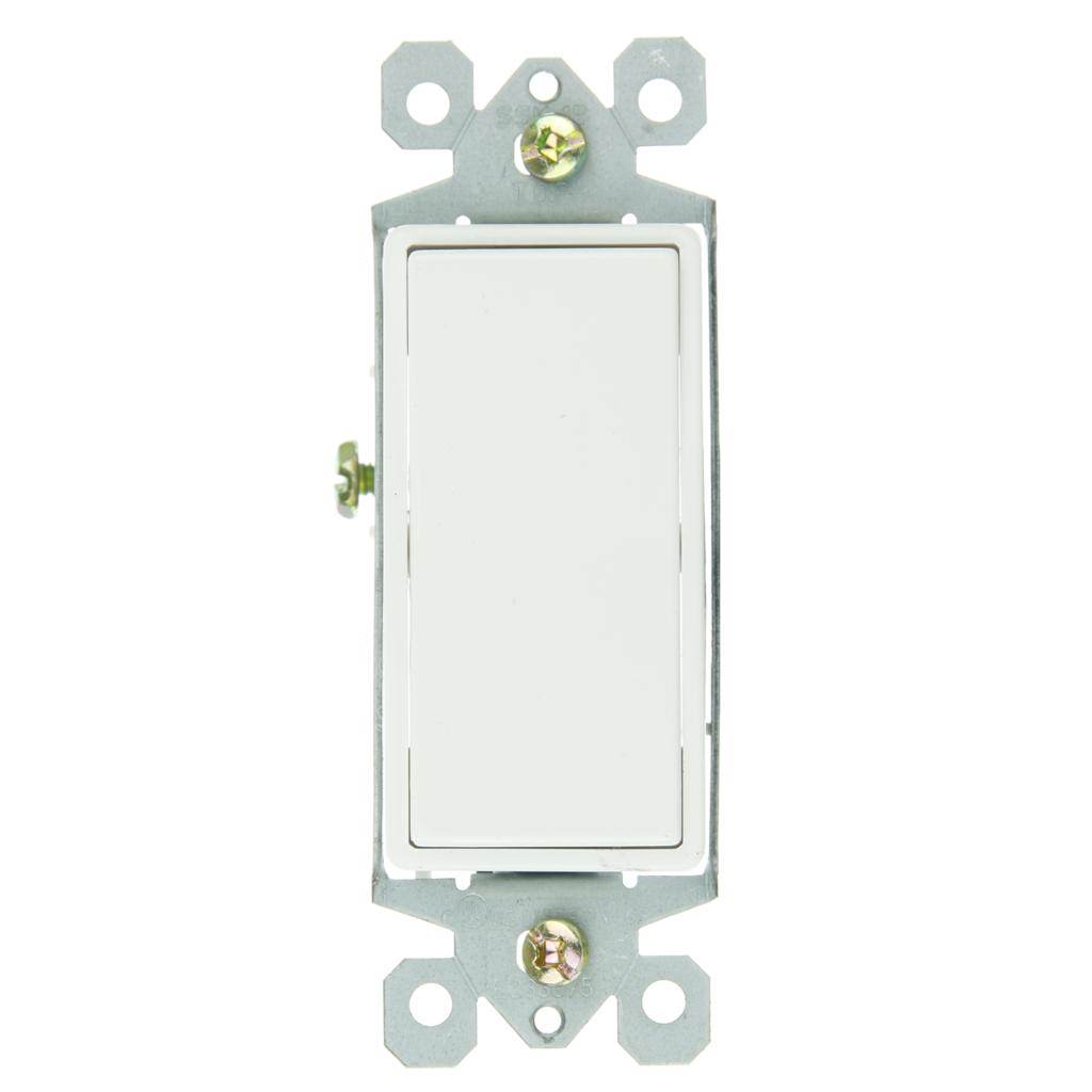 Grounded Rocker White Light Switch 1