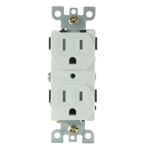 Tamper Resistant White Duplex Outlet Receptacle 1