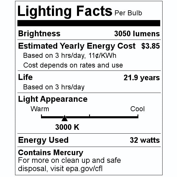 32 48" T8 Medium Bi-Pin Base 3000K Natural White Fluorescent Light Bulb 2