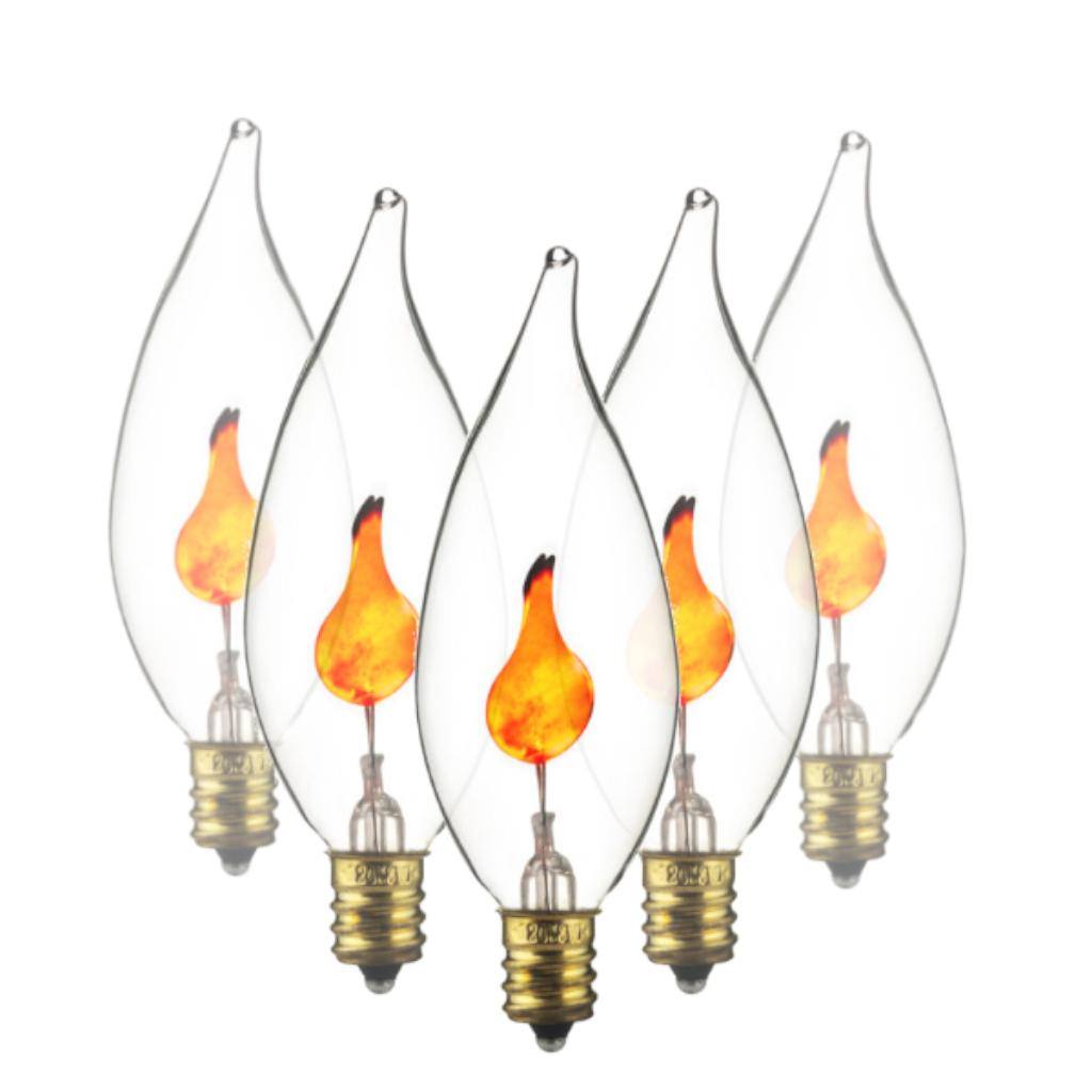 3 watt 120 volt CA10 Candelabra Screw Base Orange Clear Incandescent Light Bulb (25 Pack) 1