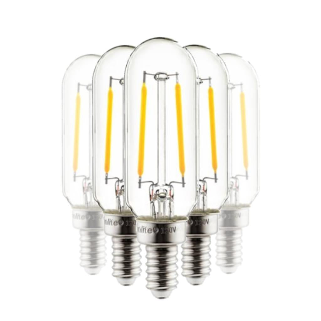 2 watt 120 volt T8 Candelabra Screw Base 2200K Warm White LED Light Bulb (6 Pack) 1
