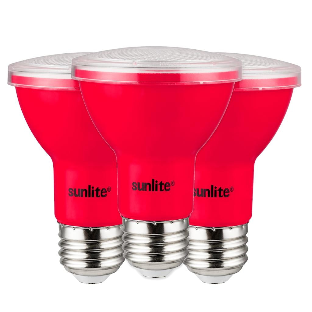 3 watt 120 volt PAR20 Medium Screw Base Red Non-Dimmable LED (3 Pack) 1