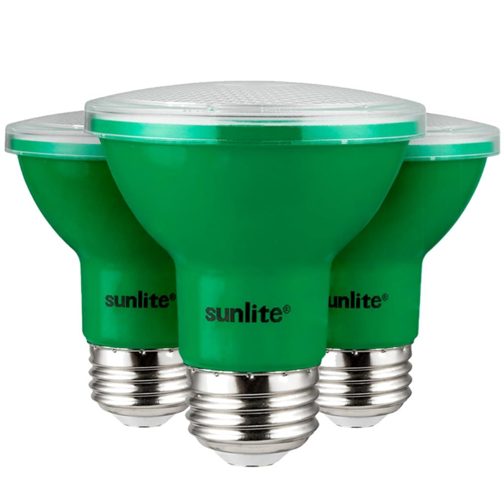 3 watt 120 volt PAR20 Medium Screw Base Green Colored Non-Dimmable LED (3 Pack) 1