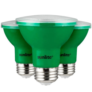 3 watt 120 volt PAR20 Medium Screw Base Green Colored Non-Dimmable LED (3 Pack) 1