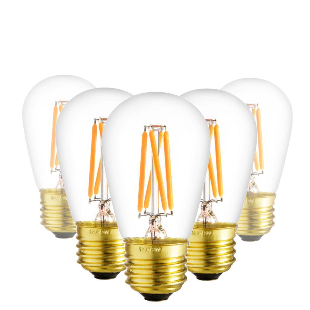 4 watt 120 S14 Medium Screw 2700K Warm White Clear LED Lihgt Bulb (6 Pack) 1