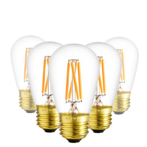 4 watt 120 S14 Medium Screw 2700K Warm White Clear LED Lihgt Bulb (6 Pack) 1