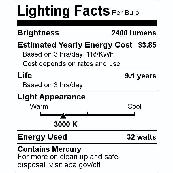 32 watt PLD 4-Pin Base 3000K Natural White Compact Fluorescent Light Bulb (10 Pack) 2