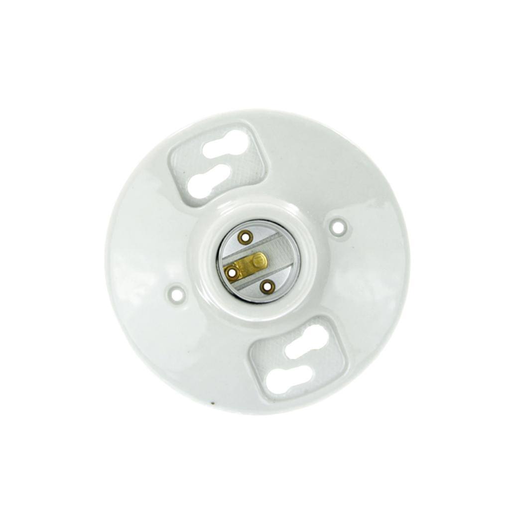 White Medium Screw Base Porcelain Lamp Holder (6 Pack) 1