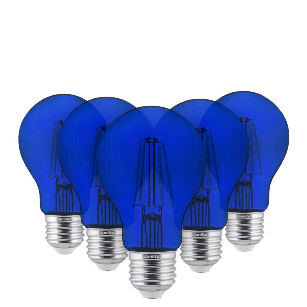 4.5 watt 120 volt A19 Medium Screw Base Blue LED Light Bulb (6 Pack) 1
