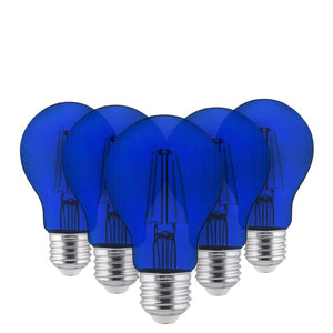4.5 watt 120 volt A19 Medium Screw Base Blue LED Light Bulb (6 Pack) 1
