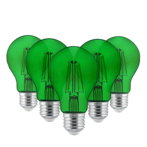 4.5 watt 120 volt A19 Medium Screw Base Green LED Light Bulb (6 Pack) 1